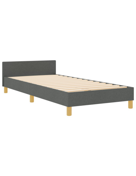 Struttura del Letto Grigio Scuro 90x190 cm in Tessuto -