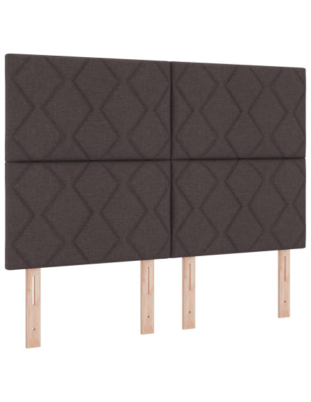 Letto in Legno Marrone 140x200 cm in Tessuto