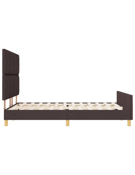 Struttura del Letto in Tessuto Marrone Scuro 160x200 cm