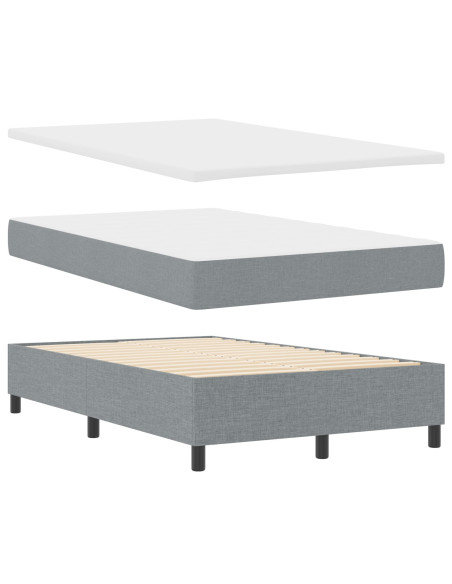 Letto a Molle  con Materasso e Panchina Grigio Chiaro 120x200 cm Tessuto