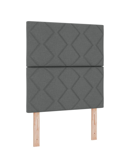 Letto Box Spring con Materasso e Panchina Grigio Scuro 80x200 cm Tessuto