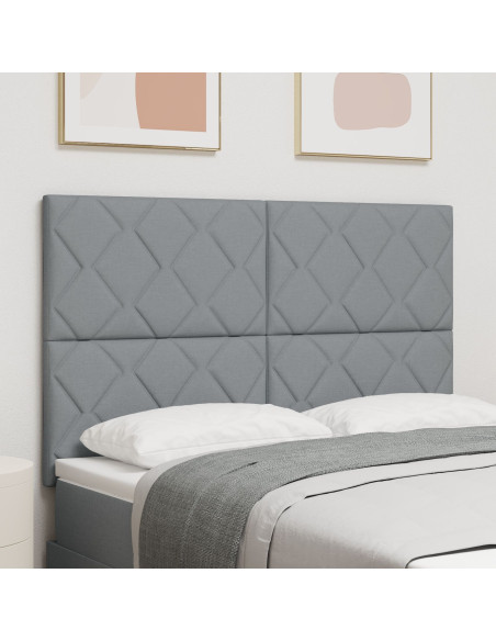 Testata  Design Blocchi di Diamante Grigio Chiaro 160 cm Tessuto