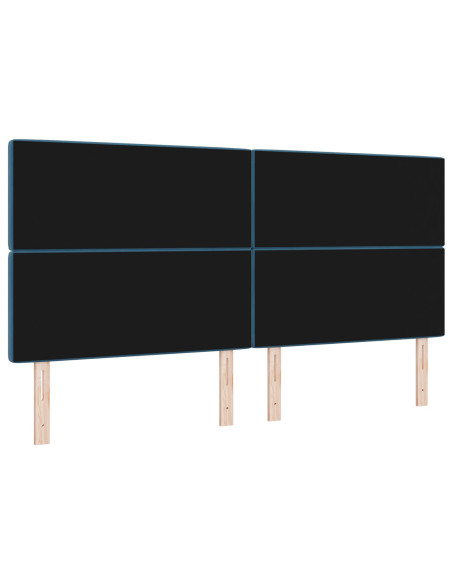 Testiera  con bottoni di cristallo tufted blu scuro 200 cm in velluto