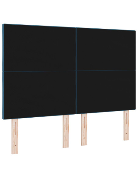 Testiera  Design a Blocchi di Diamante Blu Scuro 160 cm Velluto