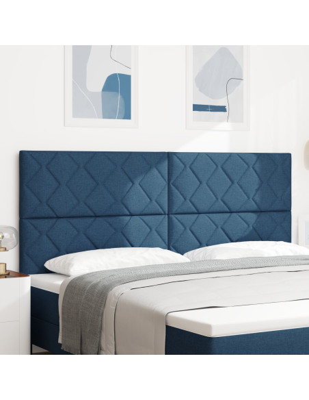 Testiera  Design a Blocchi di Diamante Blu 200 cm Tessuto