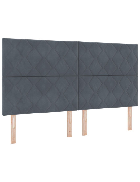 Testiera  Design Blocchi Diamante Grigio Scuro 180 cm Velluto