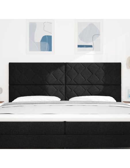 Testiera  Design a Blocchi di Diamante Nera 200 cm Tessuto