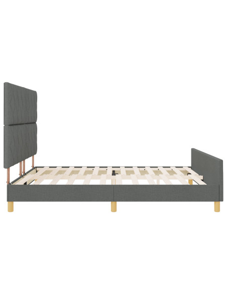 Letto  Grigio Scuro 180x200 cm in Tessuto