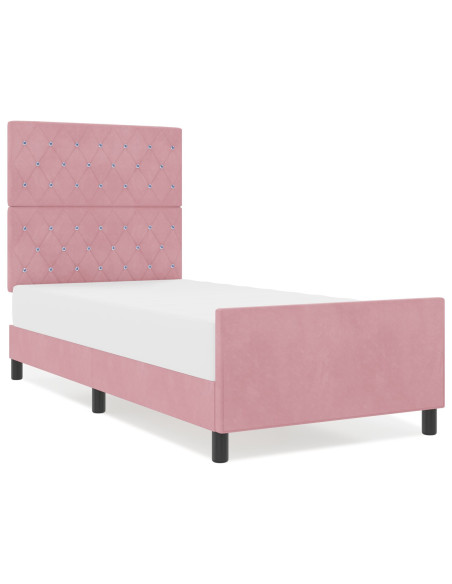 Letto Rosa 100x200 cm in Velluto