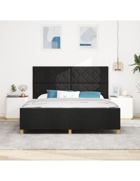 Letto Matrimoniale Nero 180x200 cm Tessuto