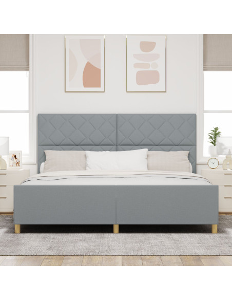 Struttura Letto in Tessuto Grigio Chiaro 200x200 cm