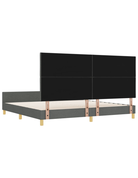 Letto  Grigio Scuro 200x200 cm in Tessuto