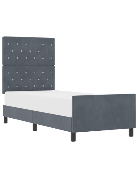 Struttura Letto  Grigio Scuro 80x200 cm Velluto