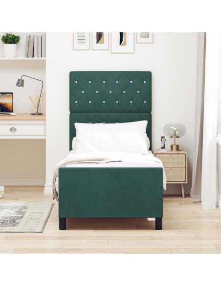 Struttura del letto Verde scuro 80x200 cm Velluto