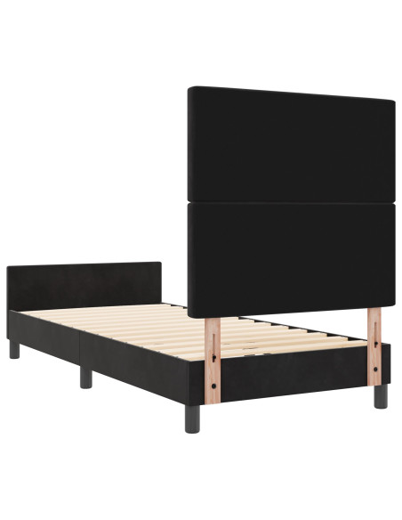 Struttura del letto Nera 90x190 cm in velluto