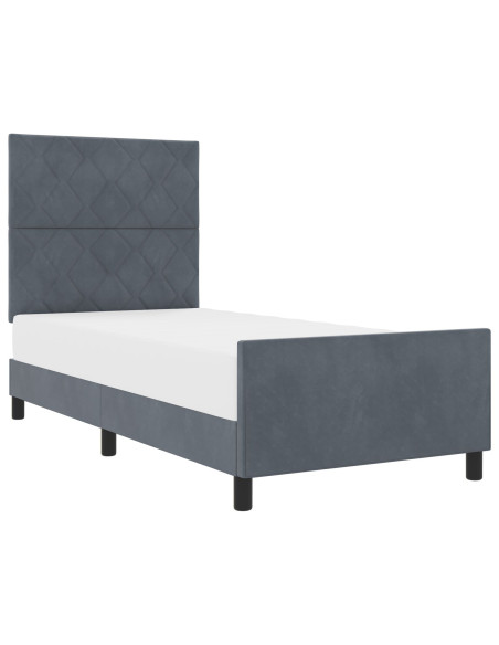 Struttura del letto  Grigio scuro 90x190 cm Velluto