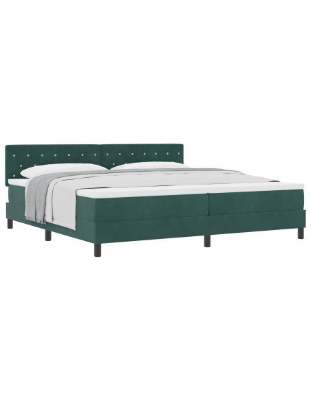 Letto a Rete con Materasso Verde Scuro 200x200 cm Velluto
