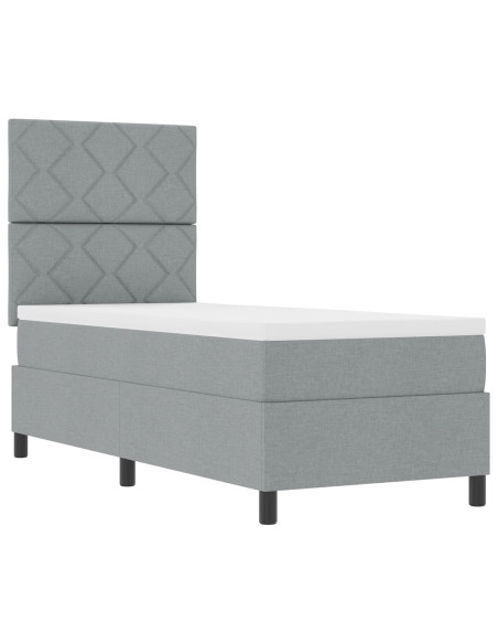 Letto a Molle  con Materasso Grigio Chiaro 80x200 cm Tessuto
