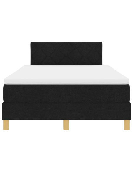 Letto a Rete a Molla con Materasso Nero 120x190 cm Tessuto