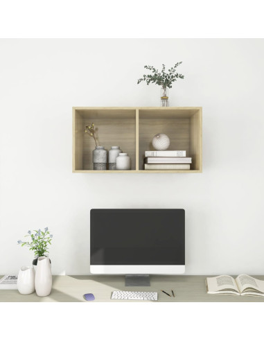 Mobile TV da Parete Rovere Sonoma 37x37x72 cm Legno Multistrato