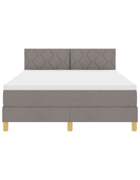 Letto Box Spring con Materasso Tortora 160x200 cm Tessuto