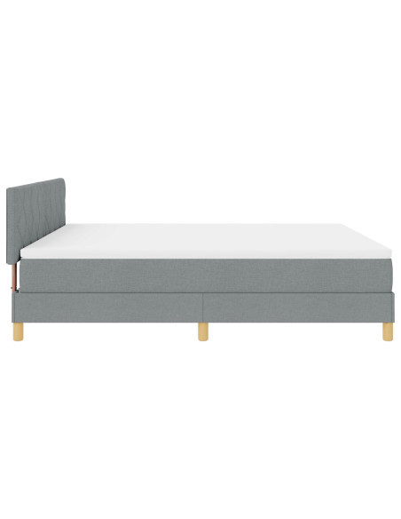 Letto con Box Spring e Materasso Grigio Chiaro 180x200 cm Tessuto