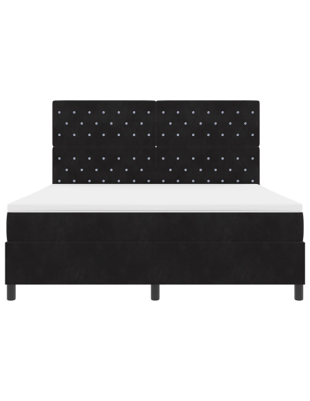 letto box spring  con materasso nero super king velluto