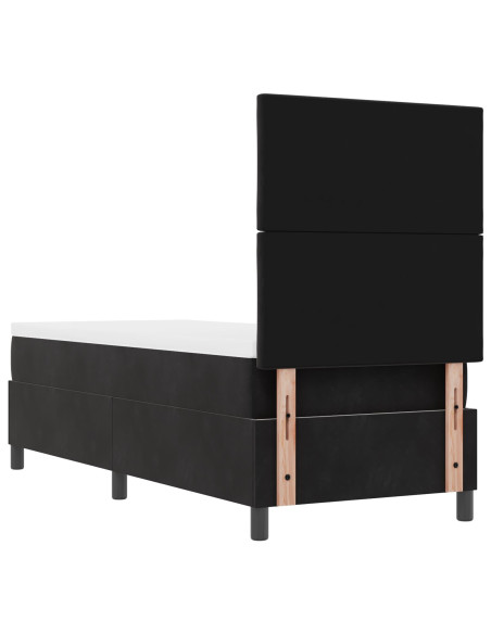 Letto Box Spring  con Materasso Nero 80x200 cm in Velluto