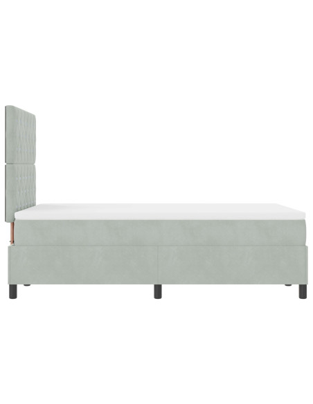 Letto Box Spring con Materasso Grigio Chiaro 120x200 cm Velluto