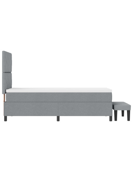 Letto a Molle  con Materasso & Panchina Grigio Chiaro 80x200 cm Tessuto