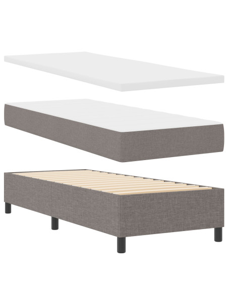 Letto con Box Spring  con Materasso e Panchina Taupe 80x200 cm Tessuto