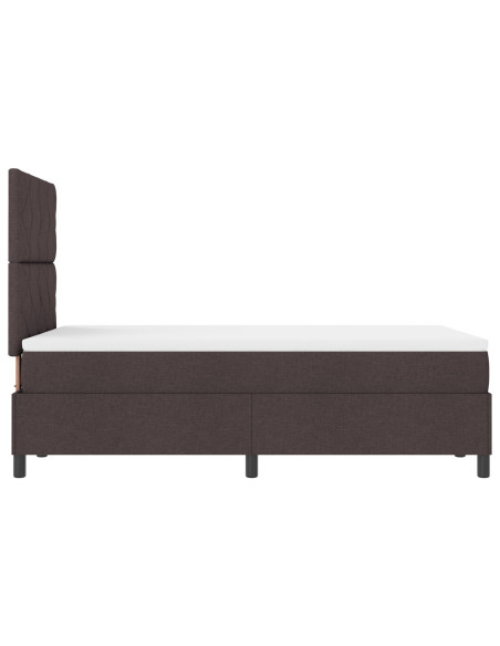 Letto con sommier e materasso marrone scuro 120x200 cm in tessuto