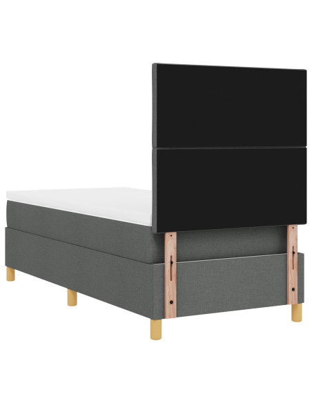 Letto a Rete  con Materasso Grigio Scuro 100x200 cm Tessuto