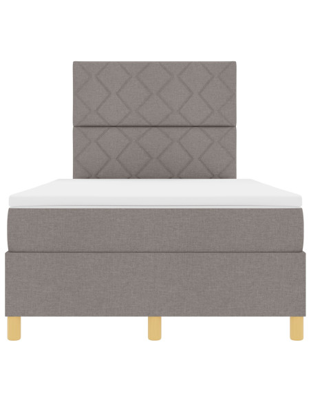 Letto con rete a molle e materasso  Tortora 120x200 cm Tessuto