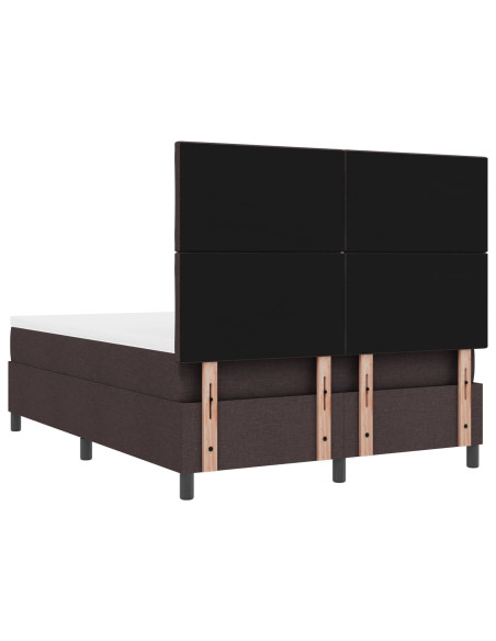 Letto con Rete a Molle e Materasso Grigio Scuro 160x200 cm in Tessuto