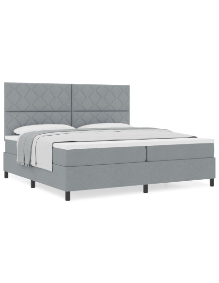 Letto con box spring  con materasso grigio chiaro 200x200 cm
