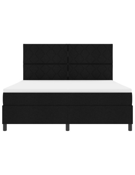 Letto con Box Spring con Materasso Nero Super King Tessuto