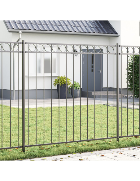 Recinzione da Giardino  Grigia 1,7x1,5 m in Acciaio