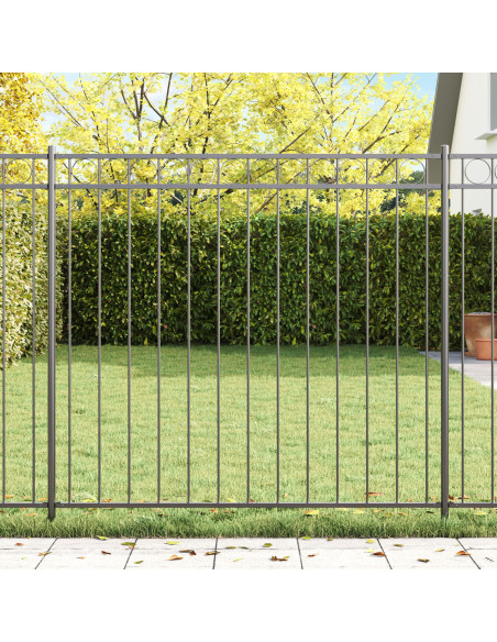 Pannello di Recinzione  Grigio 1,7x1,2 m in Acciaio