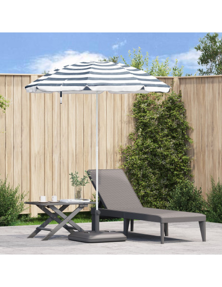 Parasol da Spiaggia  con Palo in Alluminio Blu e Bianco 240 cm