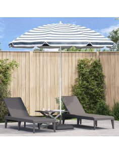 Ombrellone da Spiaggia Blu e Bianco 263 x 263 x 272 cm