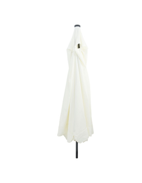 Parasol da Giardino  con Luci LED ø395x245 cm Bianco Sabbia