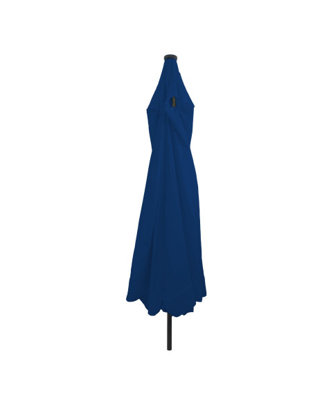 Parasol da Giardino  con Luci LED Ø395x245 cm Blu Azzurro