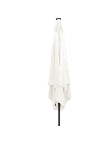 Parasol da giardino quadrato  con luci LED 295x245 cm Bianco sabbia