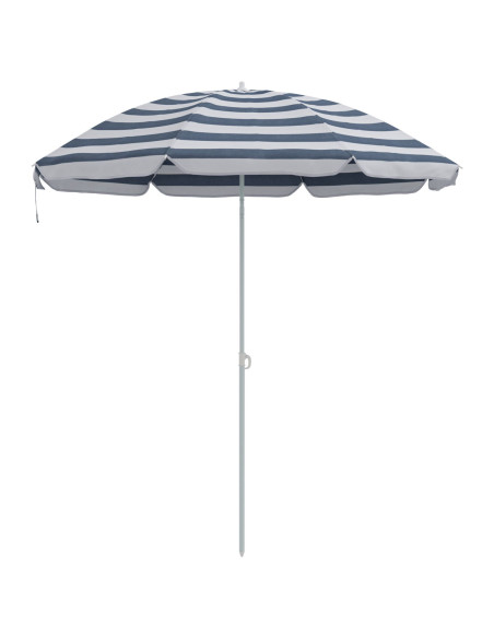 Paravento da Spiaggia  con Palazzo in Metallo Blu e Bianco 161x193 cm in Poliestere