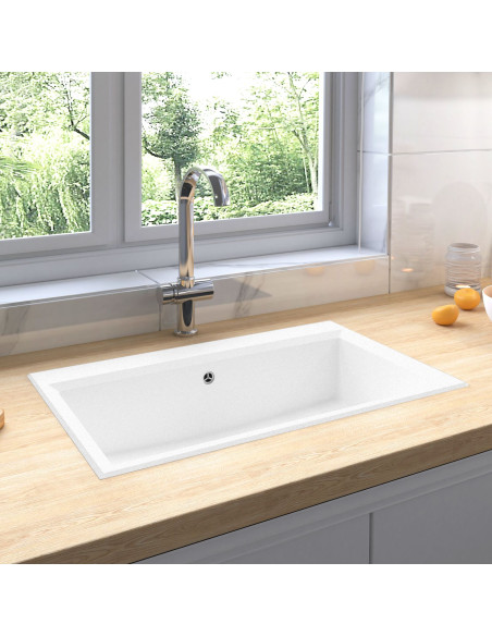 Lavello da Cucina  Bianco 790x500x193 mm Granito