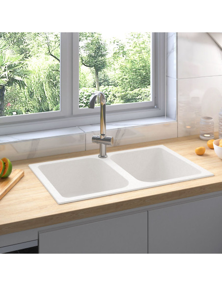 Lavello da Cucina Bianco 760x480x184 mm Granito
