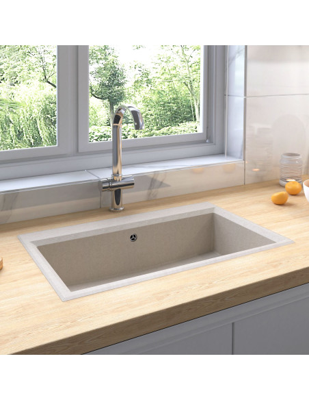 Lavello da cucina Beige 79 x 50 x 31 cm Quarzo e Resina