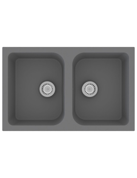 Lavello da cucina  grigio 760x480x184 mm granito