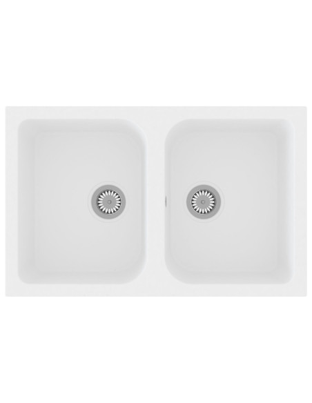 Lavello da Cucina Bianco 760x480x184 mm Granito